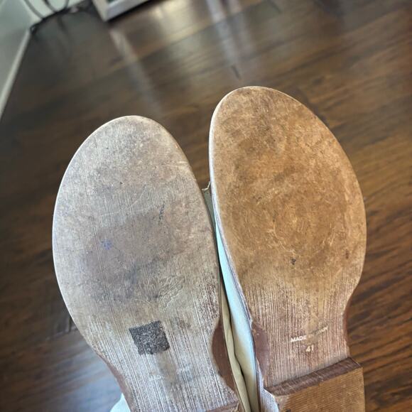 Free People Mont Blanc Distressed Leather Sandals Cream Boho Sz 41 11 - Picture 4 of 11